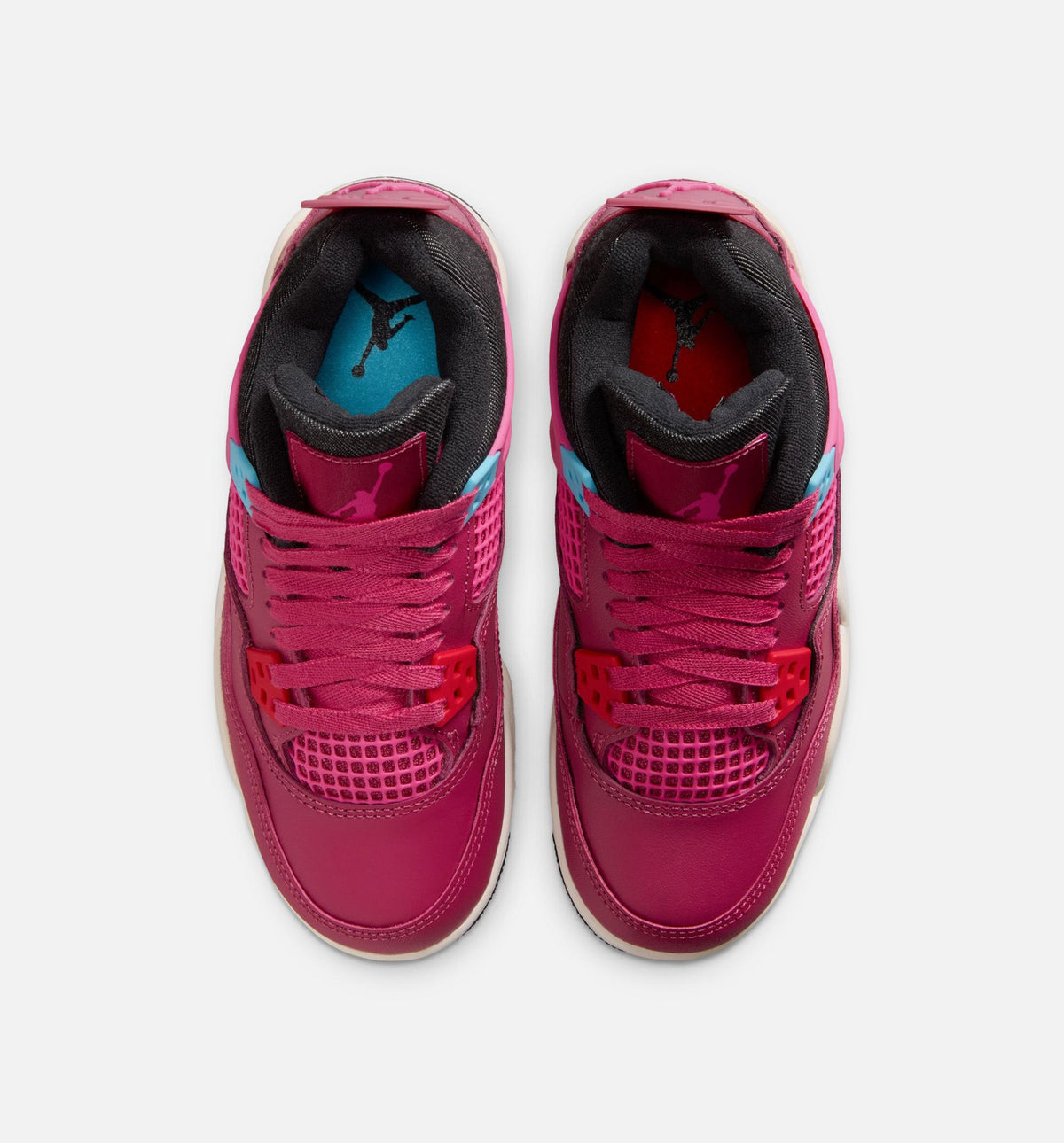 Air Jordan 4 Retro She's A Star 小学生生活方式运动鞋 - 甜甜甜茱/沙漠粉/深黑/粉笔