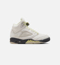 Air Jordan 5 Retro Luminous Green and Sail - 女款生活方式运动鞋（帆布白/荧光绿/深灰）