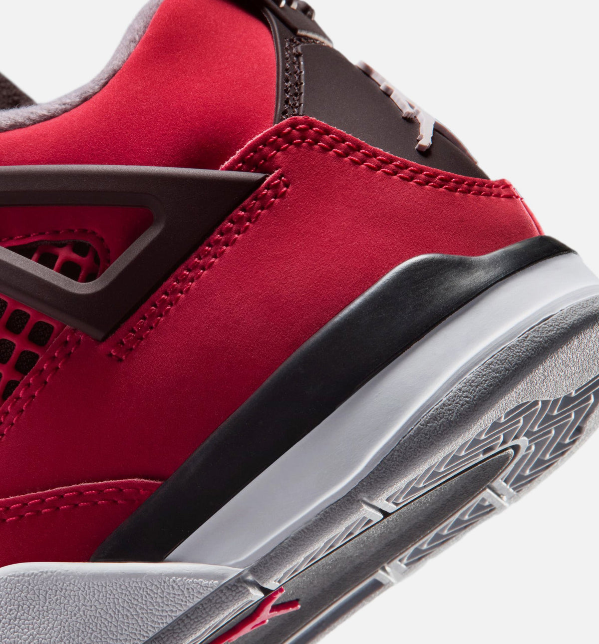 Air Jordan 4 Retro Toro Bravo 学前儿童生活方式运动鞋 - 火焰红/白色/黑色/水泥灰