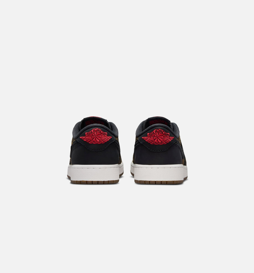 Air Jordan 1 Retro Low OG Laser - 青少年生活方式运动鞋（黑/红/峰白）