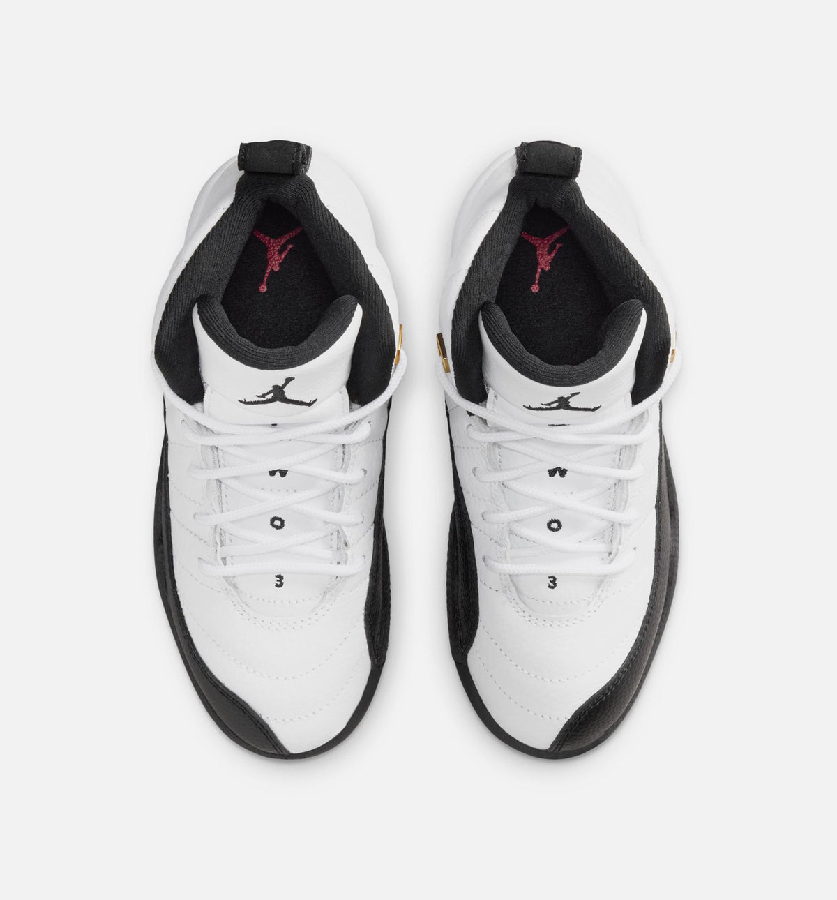 Air Jordan 12 Retro Taxi 学前儿童生活方式运动鞋 - 白色/黑色/出租车黄