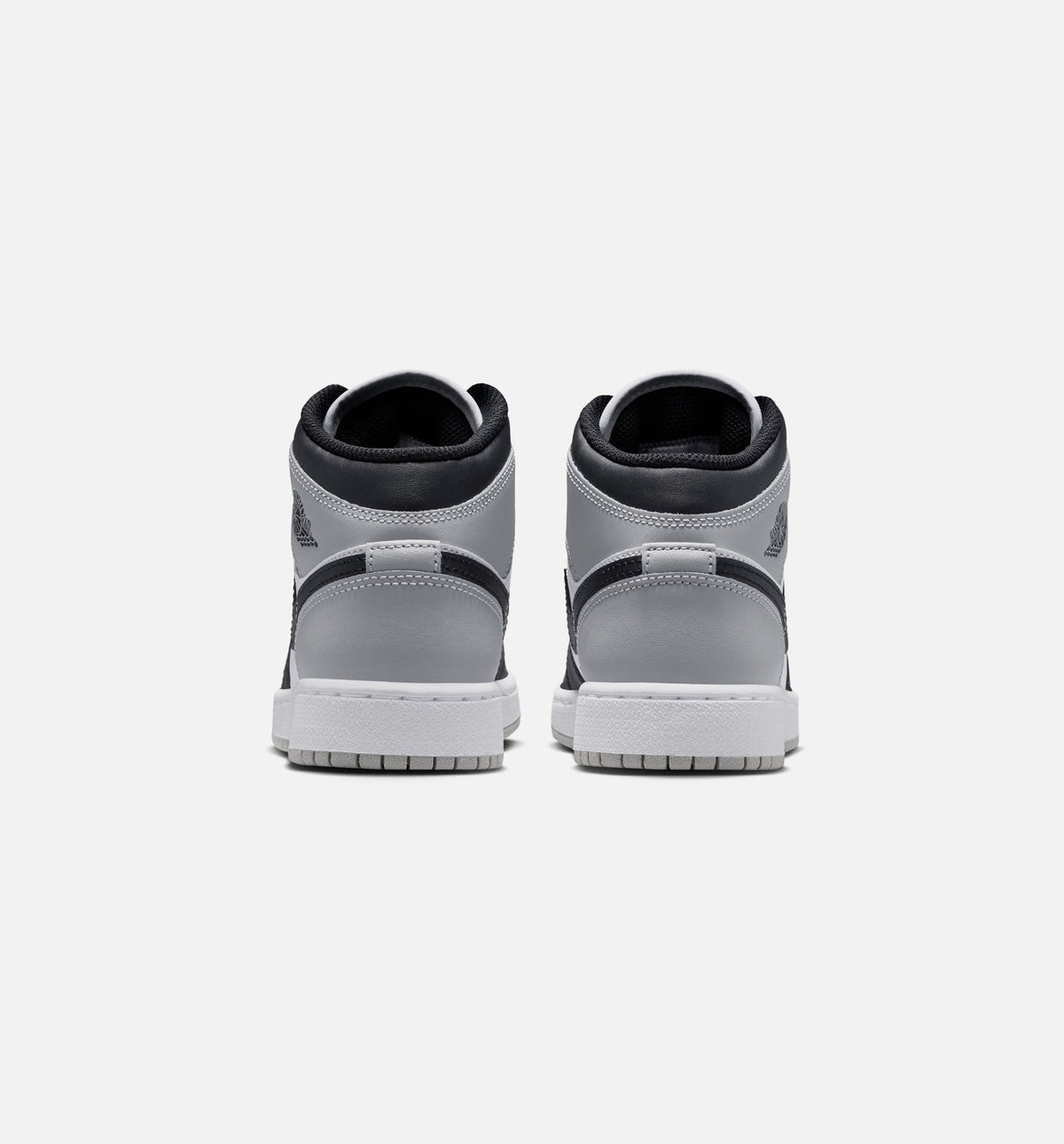Air Jordan 1 Mid - 青少年生活方式运动鞋（白/淡烟灰/黑）