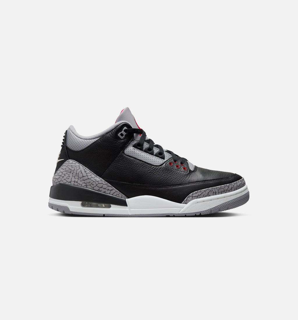 Air Jordan 3 Retro Black Cement - 男款生活方式运动鞋（黑/火焰红/水泥灰/峰白）