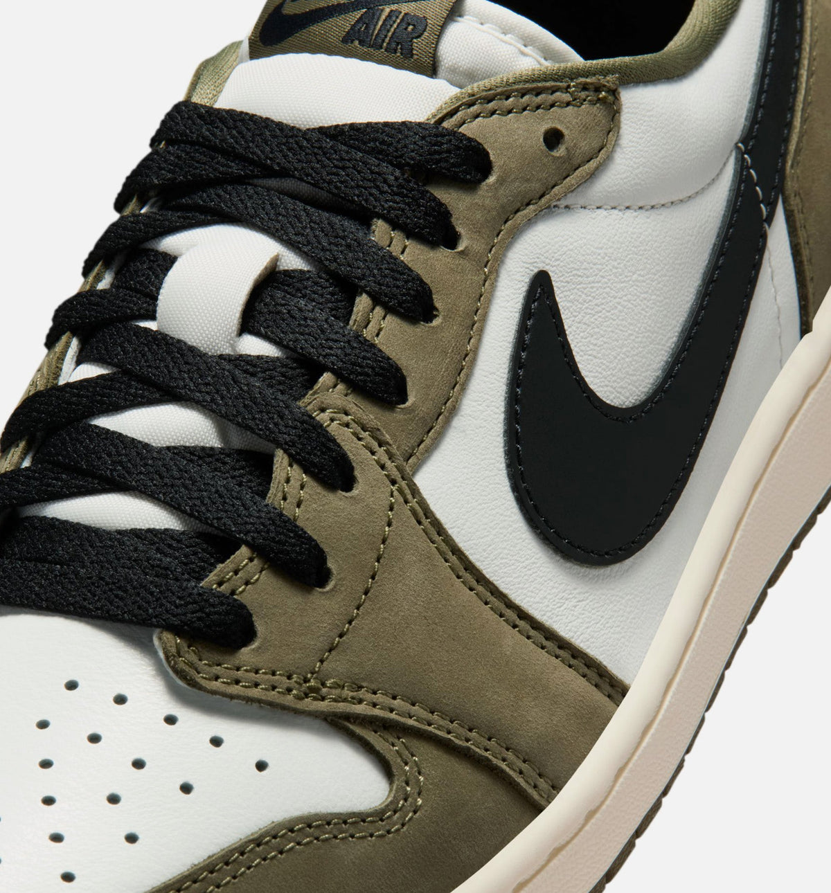Air Jordan 1 Low - 男款生活方式运动鞋（帆布白/火焰红/学院灰/麻黄）