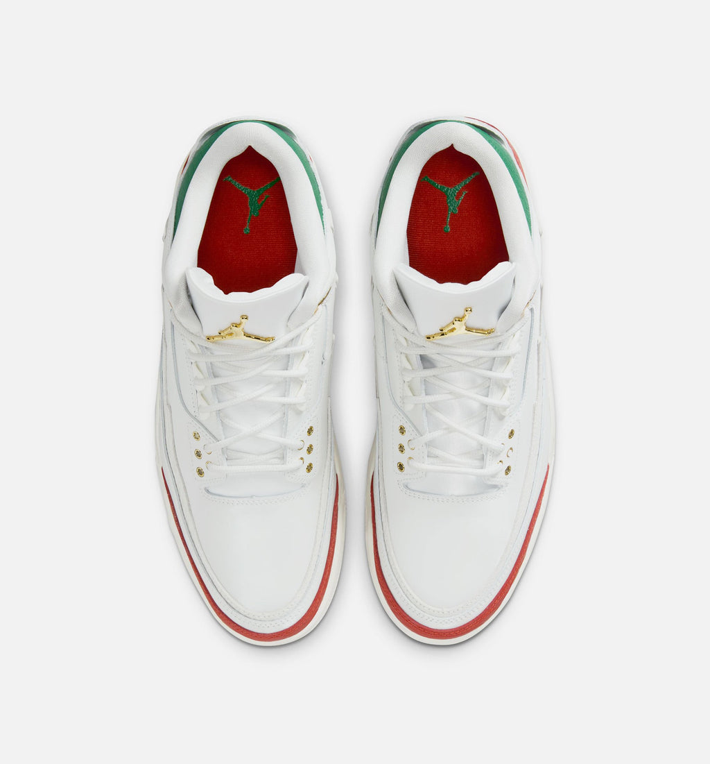 Air Jordan 3 Retro El Vuelo - 男款生活方式运动鞋（峰白/松林绿/龙红/金属金）