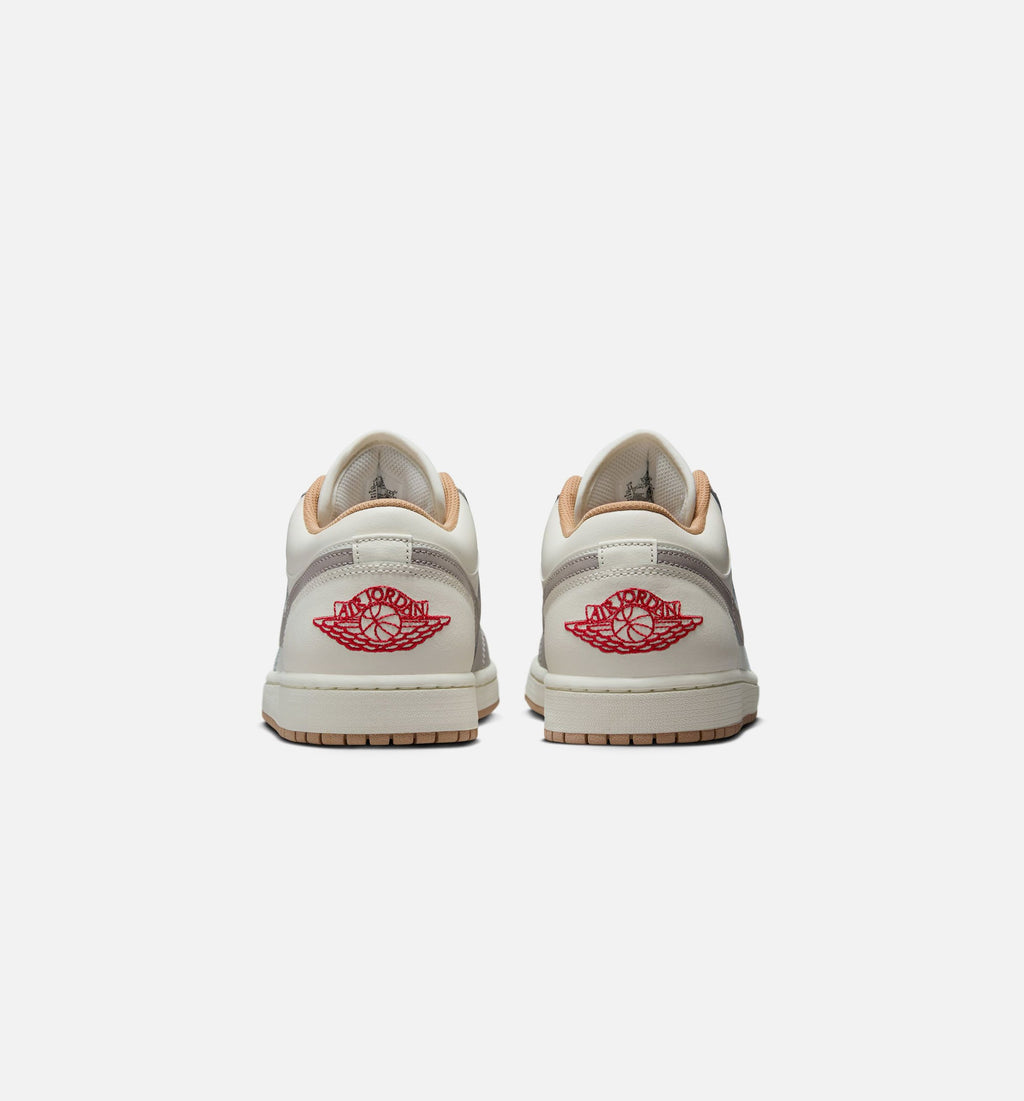 Air Jordan 1 Low - 男款生活方式运动鞋（帆布白/火焰红/学院灰/麻黄）