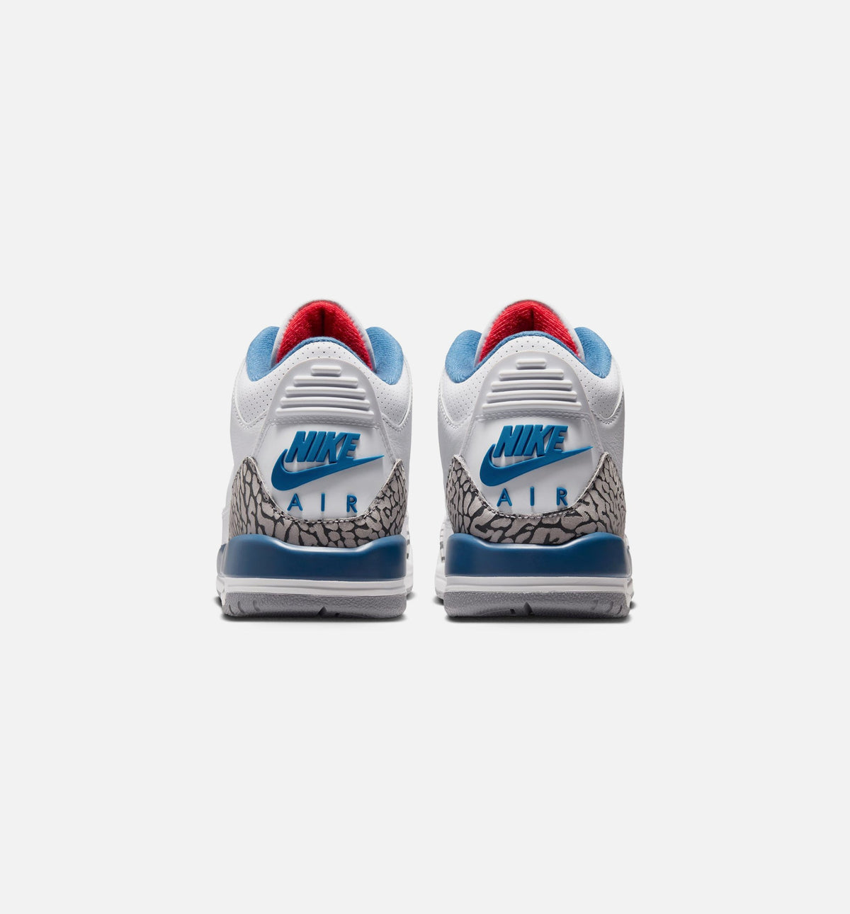 Air Jordan 3 Retro OG True Blue - 青少年生活方式运动鞋（白/火焰红/真蓝）