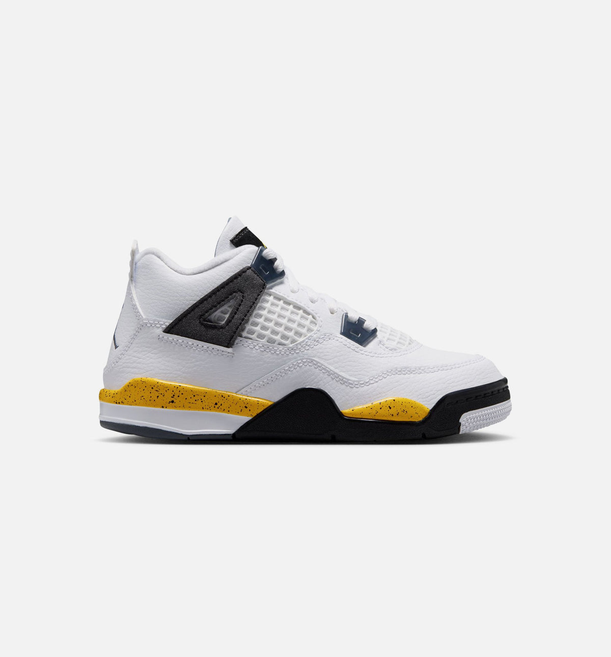 Air Jordan 4 Retro Rare Air Tour Yellow 学前儿童生活方式运动鞋 - 白色/深蓝灰/黑色/巡回黄