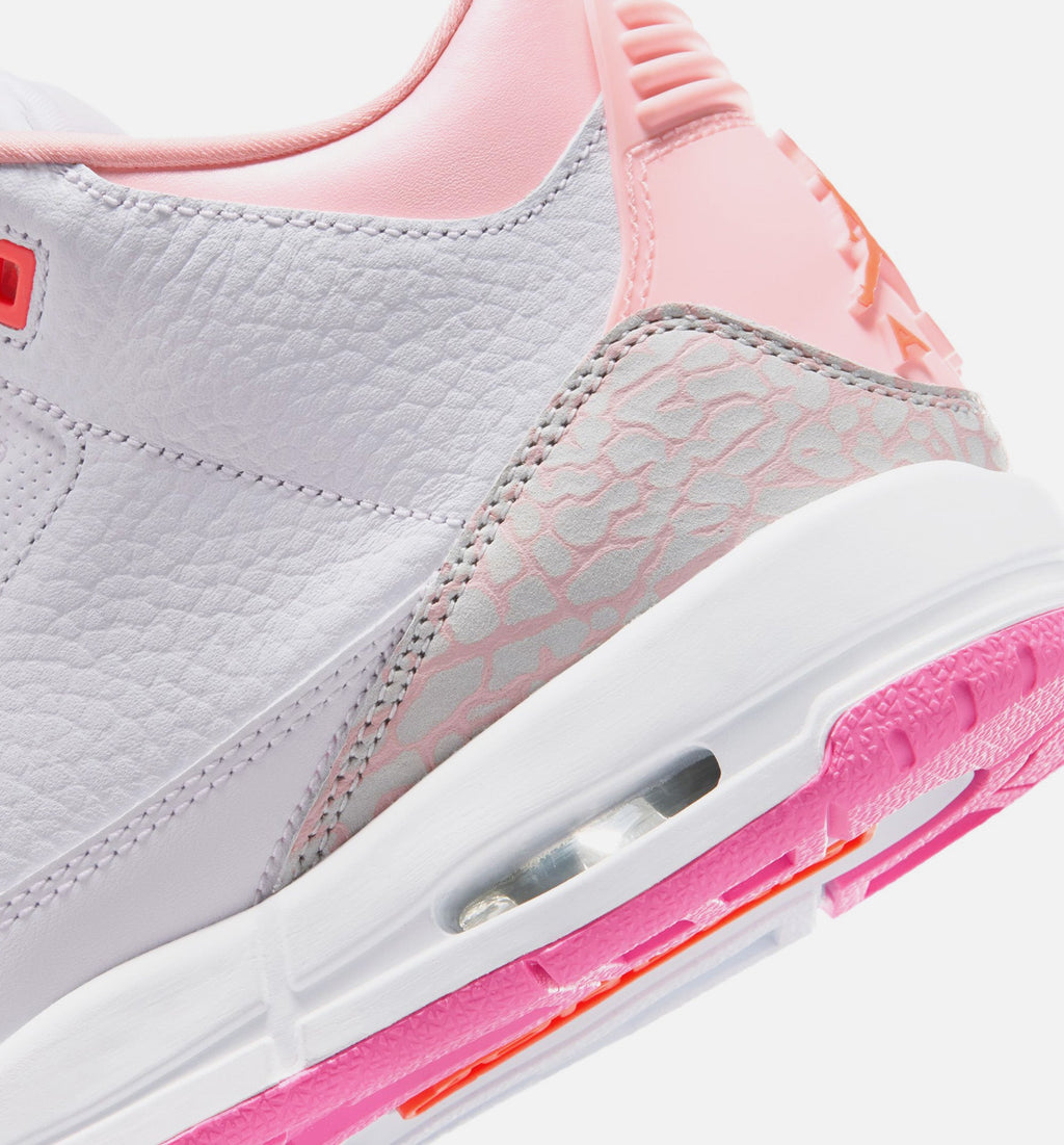 Air Jordan 3 Retro Spring Flowers - 青少年生活方式运动鞋（珍珠粉/粉花红/粉红发光/超烁橙）