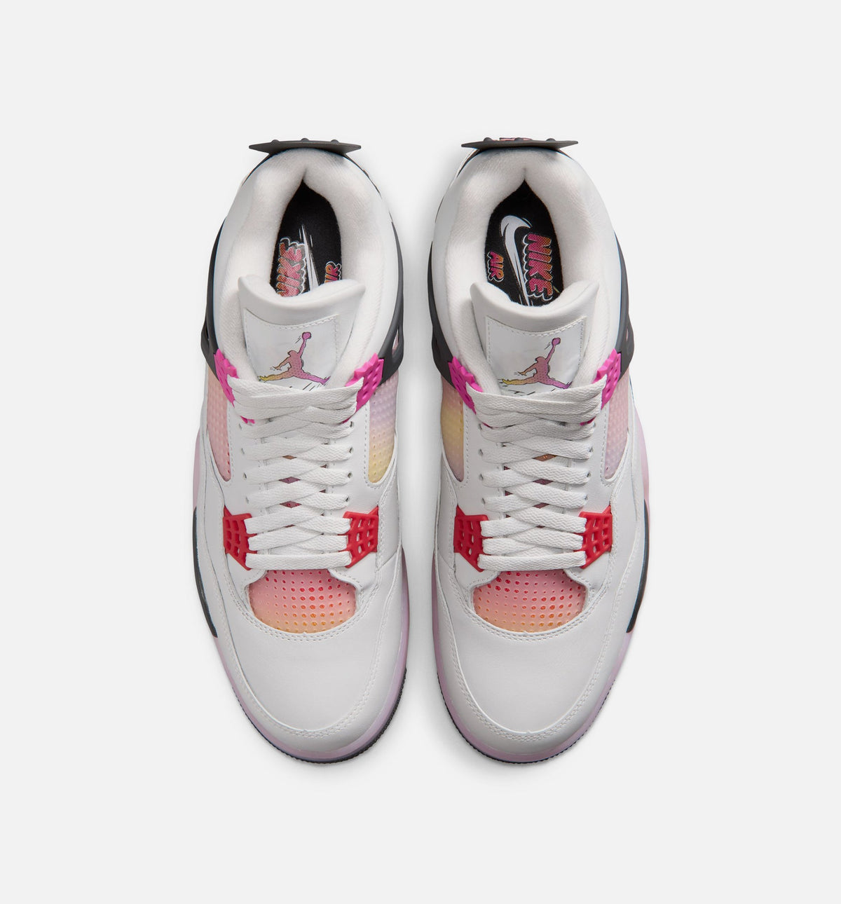 Air Jordan 4 Retro Comic 男款生活方式运动鞋 - 脱白/火焰粉/深灰