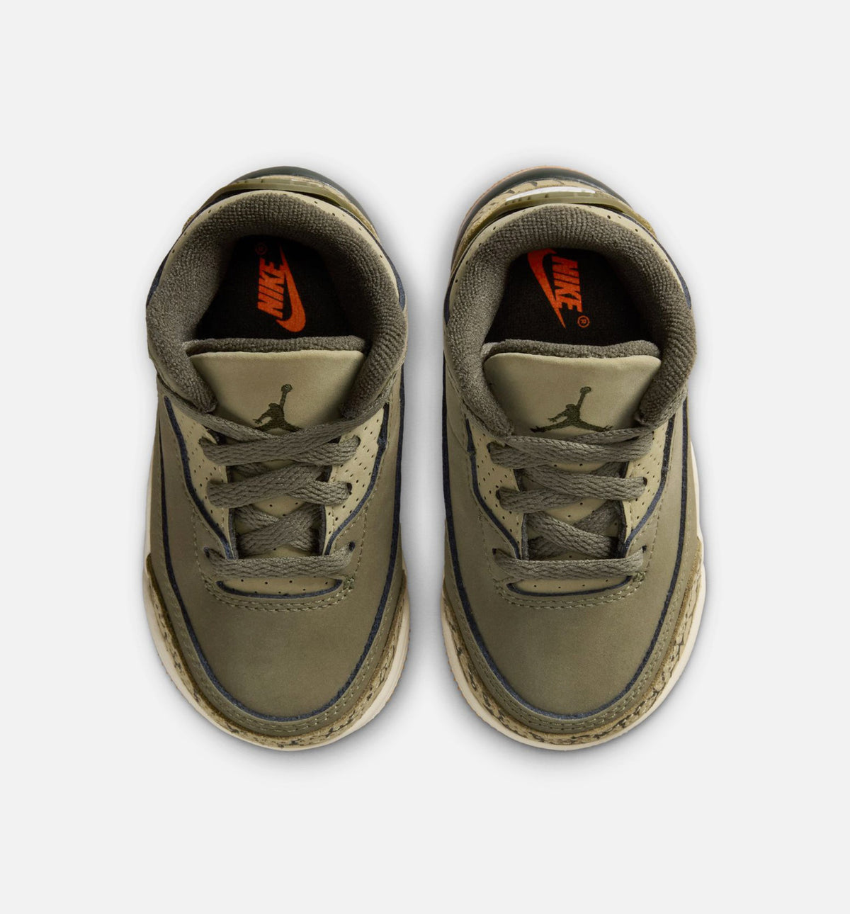 Air Jordan 3 Retro Medium Olive - 婴幼儿生活方式运动鞋（中橄榄绿/巫杆森综/中性橄榄/帆布白）