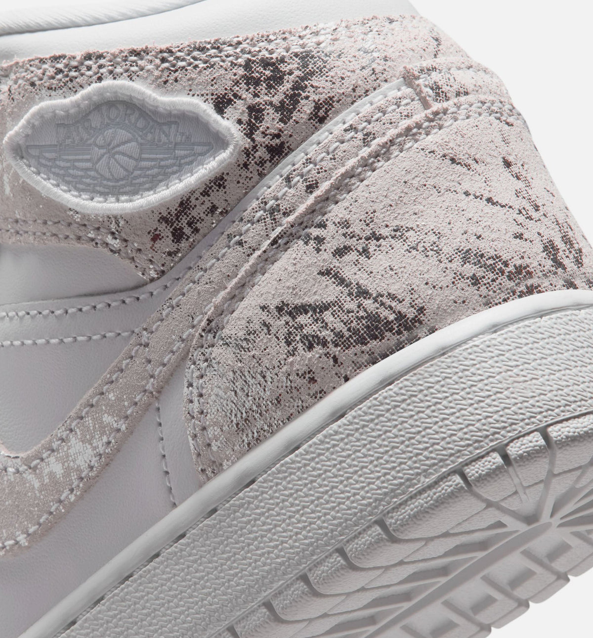 Air Jordan 1 Mid SE - 青少年生活方式运动鞋（白/原野银）