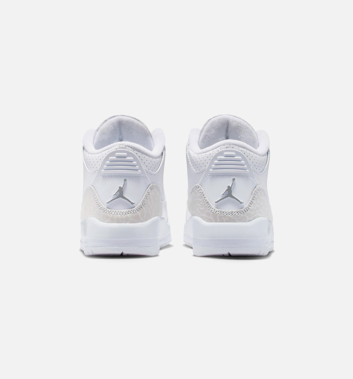 Air Jordan 3 Retro White and Silver 学前儿童生活方式运动鞋 - 白色/金属银