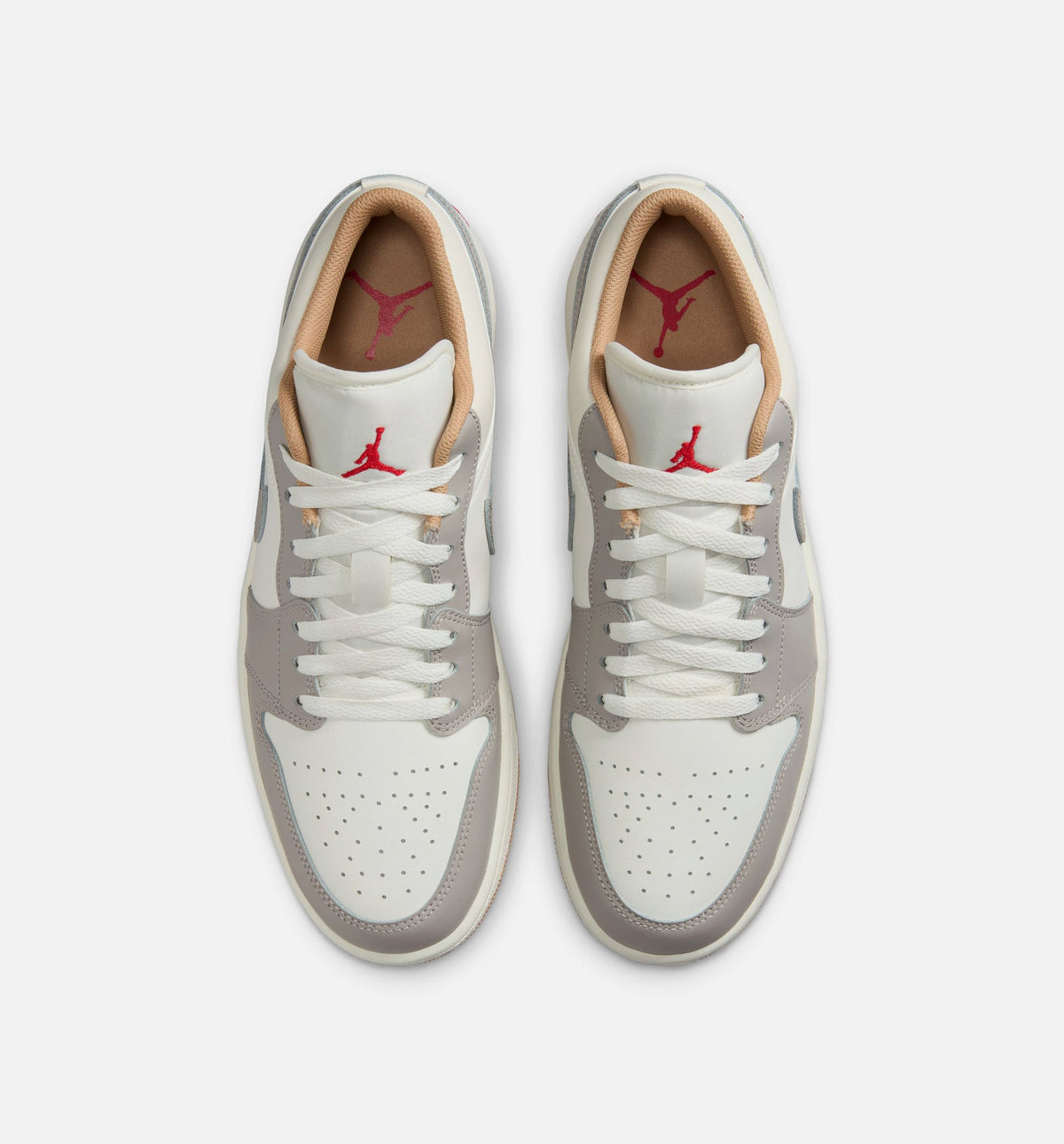 Air Jordan 1 Low - 男款生活方式运动鞋（帆布白/火焰红/学院灰/麻黄）