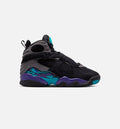 Air Jordan 8 Retro Aqua 小学生生活方式运动鞋 - 黑色/多色/亮光锡色