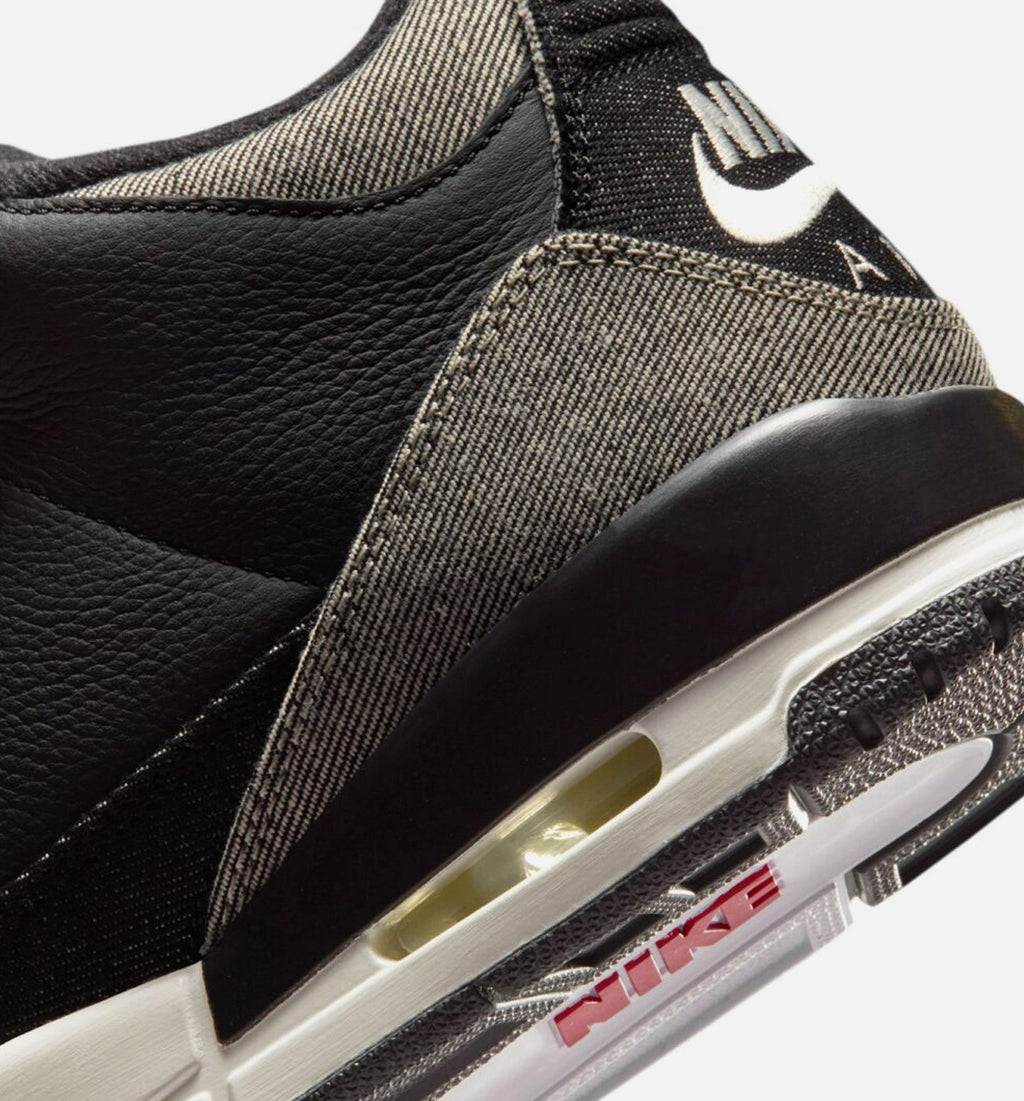 Air Jordan 3 x Levi's Black and White 男款生活方式运动鞋 - 牛仔布/黑色/健身红