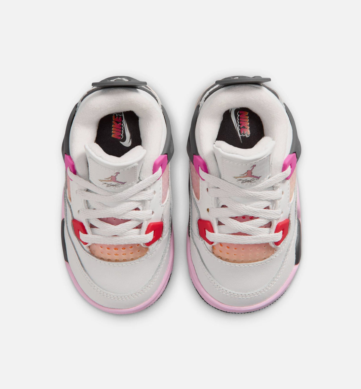 Air Jordan 4 Retro Comic 婴幼儿生活方式运动鞋 - 脱白/火焰粉/深灰