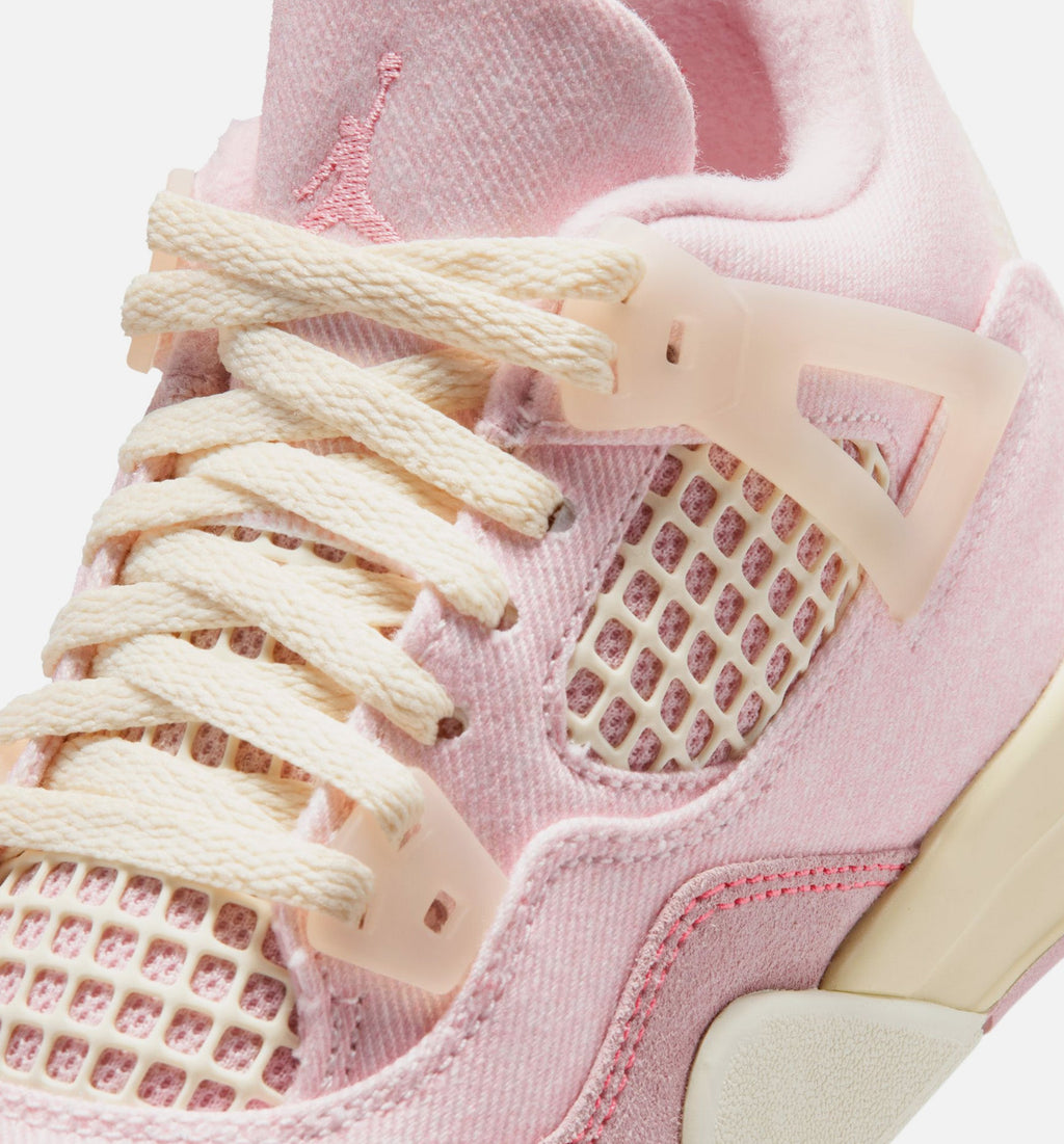 Air Jordan 4 Retro Pink Pearl And Iced Carmine 学前儿童生活方式运动鞋 - 珍珠粉/冰红/椒奶