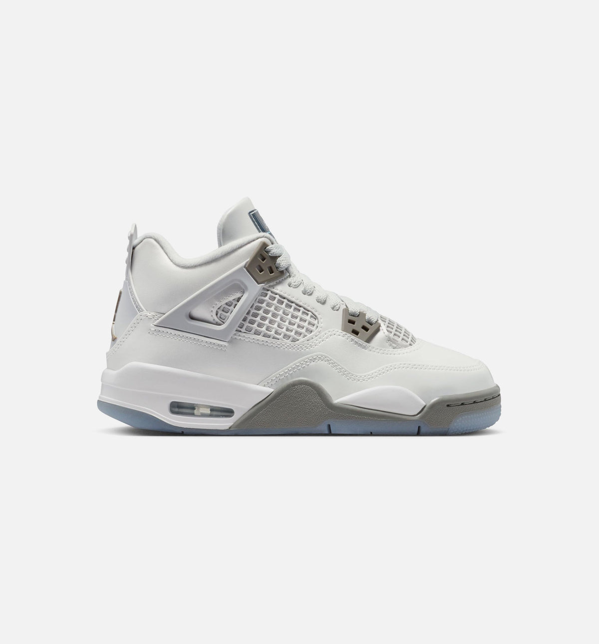 Air Jordan 4 Retro Blue Chill 小学生生活方式运动鞋 - 光子灰/冰蓝/铅灰/白色/蓝色淡