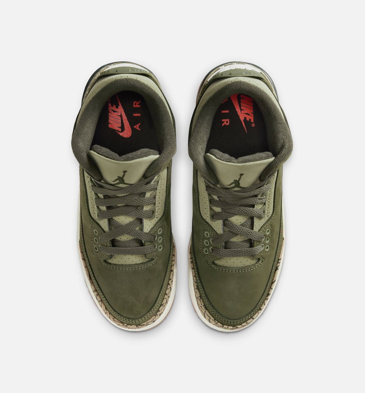Air Jordan 3 Retro Medium Olive - 青少年生活方式运动鞋（中橄榄绿/巫杆森综/中性橄榄/帆布白）