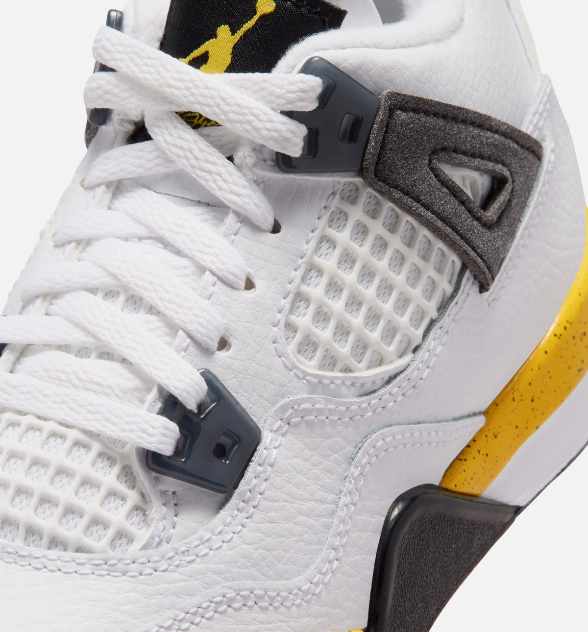 Air Jordan 4 Retro Rare Air Tour Yellow 学前儿童生活方式运动鞋 - 白色/深蓝灰/黑色/巡回黄