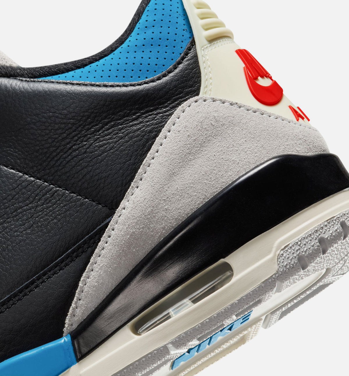 Air Jordan 3 Retro OG Rare Air - 男款生活方式运动鞋（黑/智利红/中性灰）