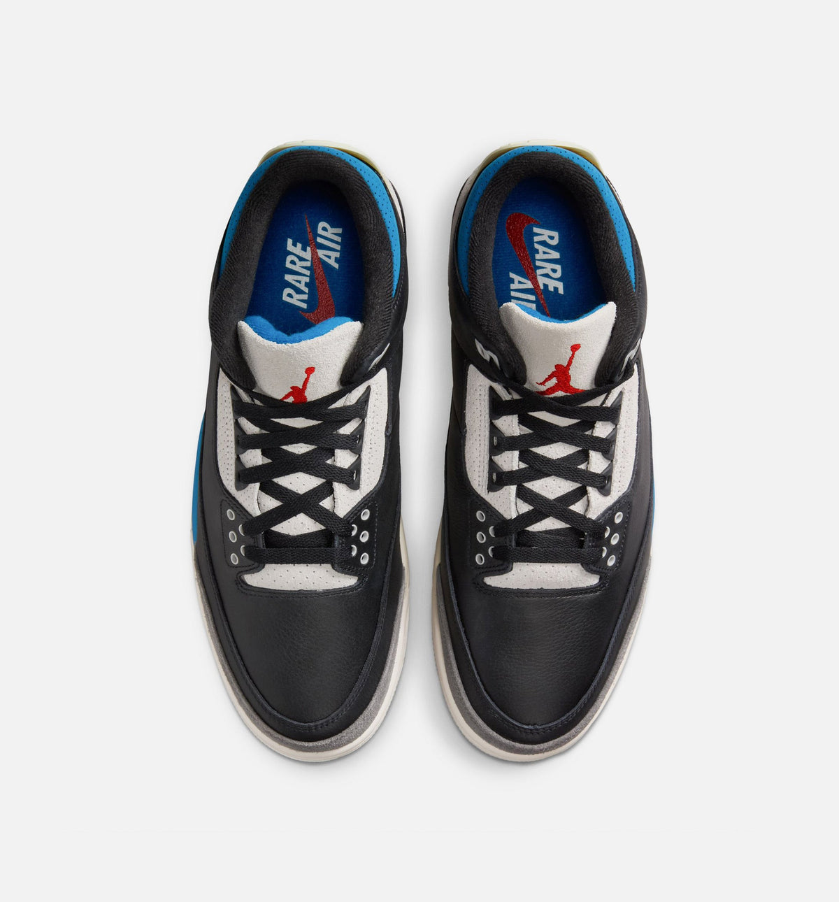 Air Jordan 3 Retro OG Rare Air - 男款生活方式运动鞋（黑/智利红/中性灰）