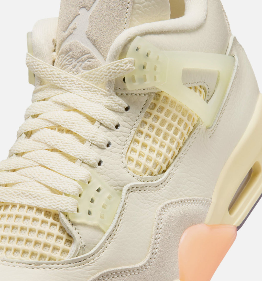 Air Jordan 4 Retro Birds of Paradise 女款生活方式运动鞋 - 椒奶/金色/沙麻/芒果橙/日晏色/黑