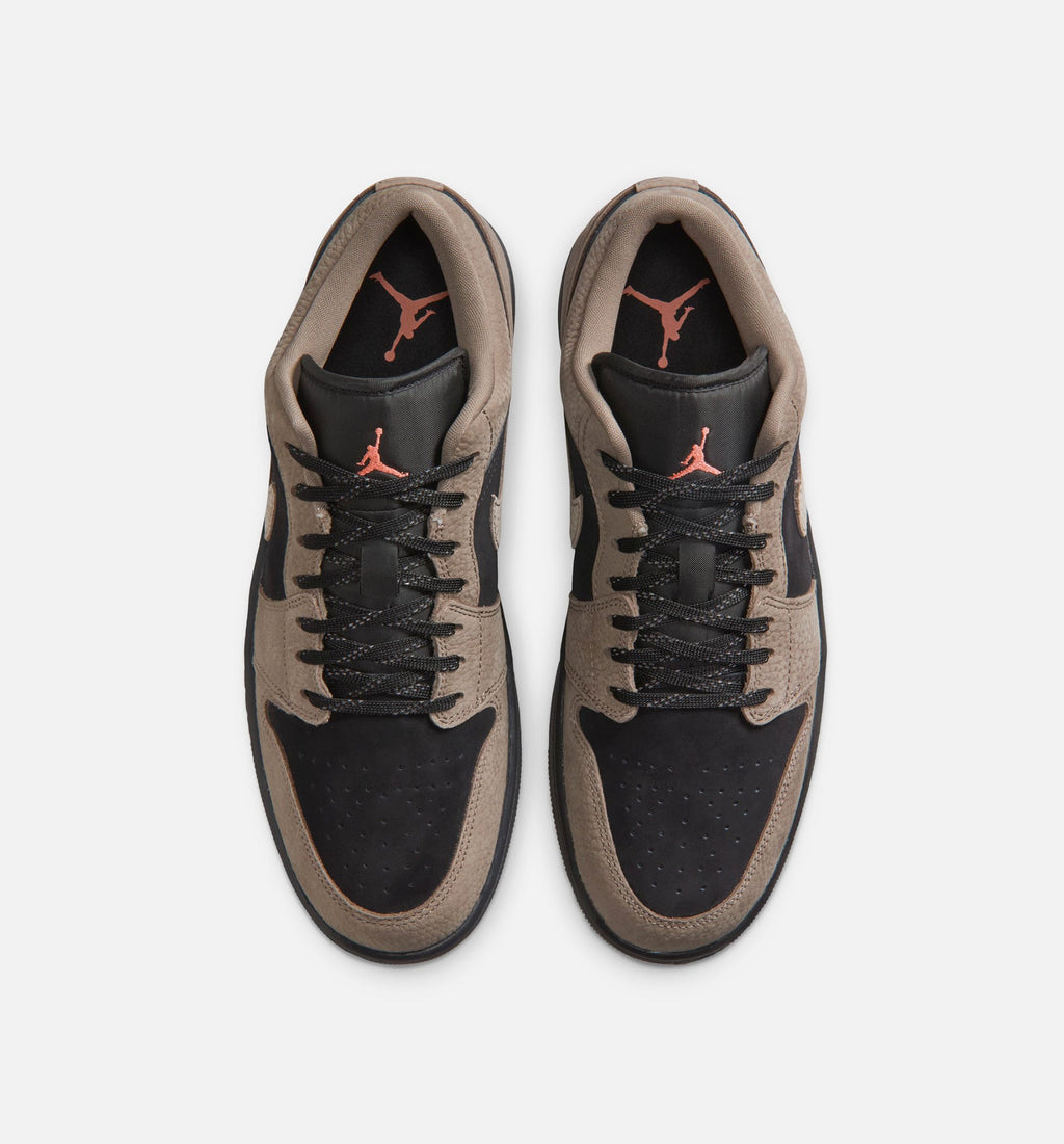 Air Jordan 1 Low SE - 男款生活方式运动鞋（黑/橄榄灰/淡芒果黄）