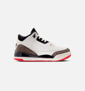 Air Jordan 3 Retro Sail and University Red - 学前儿生活方式运动鞋（帆布白/黑/大学红/淡象牙）
