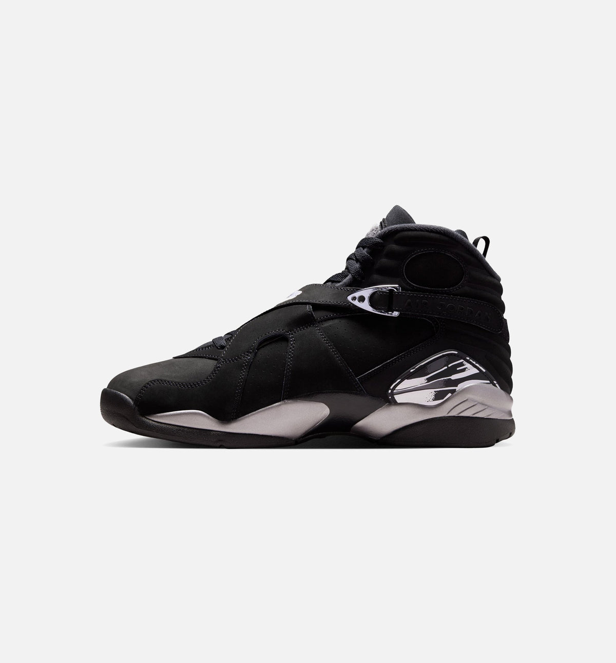 Air Jordan 8 Retro Chrome Black And Light Graphite 男款生活方式运动鞋 - 黑色/白色/淡石墨