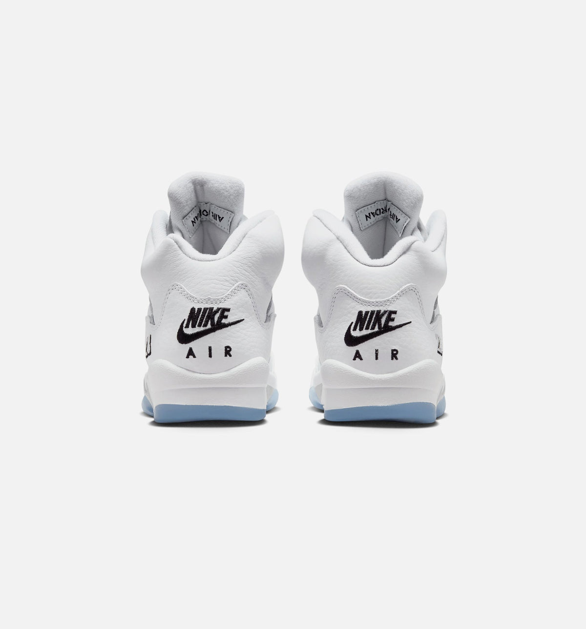 Air Jordan 5 Retro OG White Metallic 小学生生活方式运动鞋 - 白色/黑色/金属银