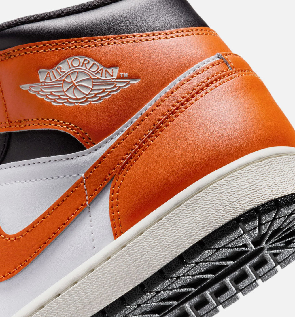 Air Jordan 1 Mid - 男款生活方式运动鞋（海星橙/白/帆布白/黑）