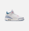 Air Jordan 3 Retro Cobalt Bliss - 青少年生活方式运动鞋（白/鈕蓝/足球灰/粉红发光）