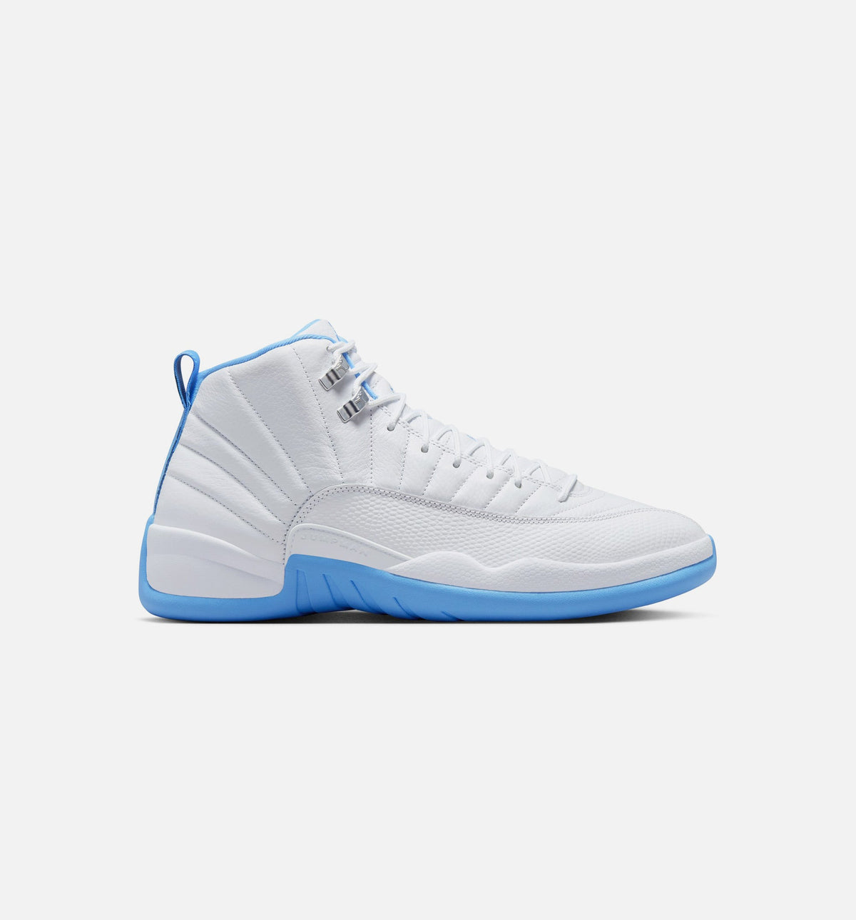 Air Jordan 12 Retro White and University Blue 男款生活方式运动鞋 - 白色/学院蓝/金属银