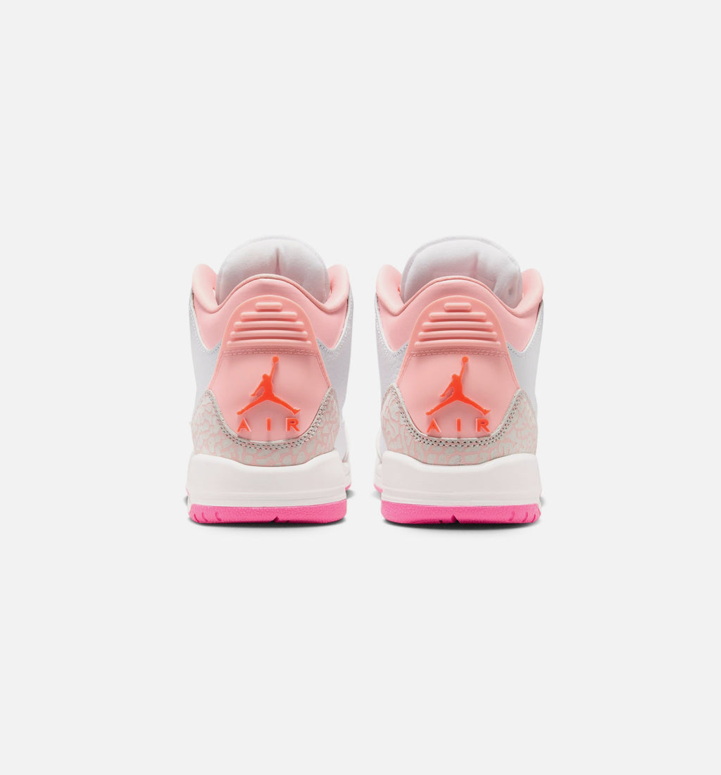 Air Jordan 3 Retro Spring Flowers - 青少年生活方式运动鞋（珍珠粉/粉花红/粉红发光/超烁橙）