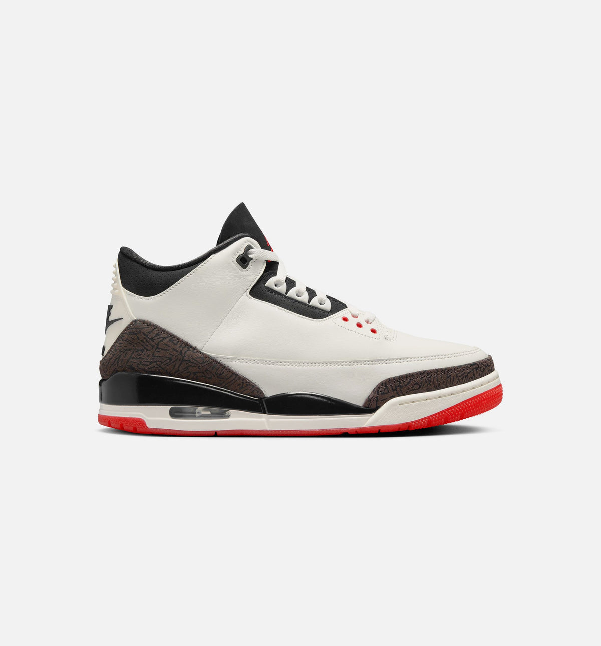 Air Jordan 3 Retro Sail and University Red - 男款生活方式运动鞋（帆布白/黑/大学红/淡象牙）