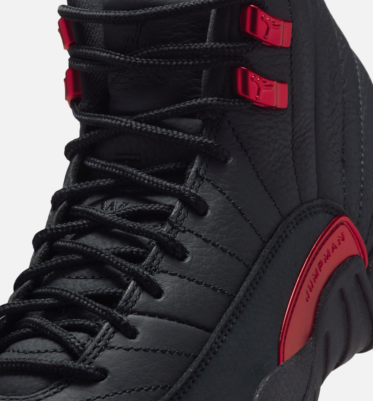 Air Jordan 12 Retro Bloodline 小学生生活方式运动鞋 - 黑色/校服红