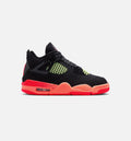 Air Jordan 4 Retro Black Infrared 23 小学生生活方式运动鞋 - 黑色/燭红色/芒果橙
