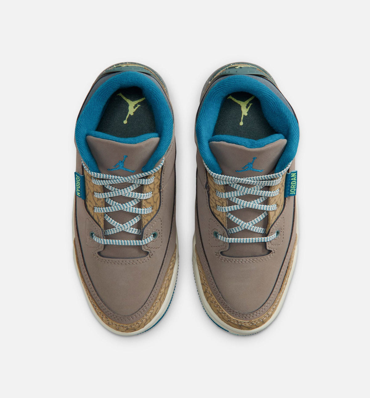 Air Jordan 3 Retro Olive Grey - 学前儿生活方式运动鞋（橄榄灰/深渊绿/卡其色/海玻璃绿）