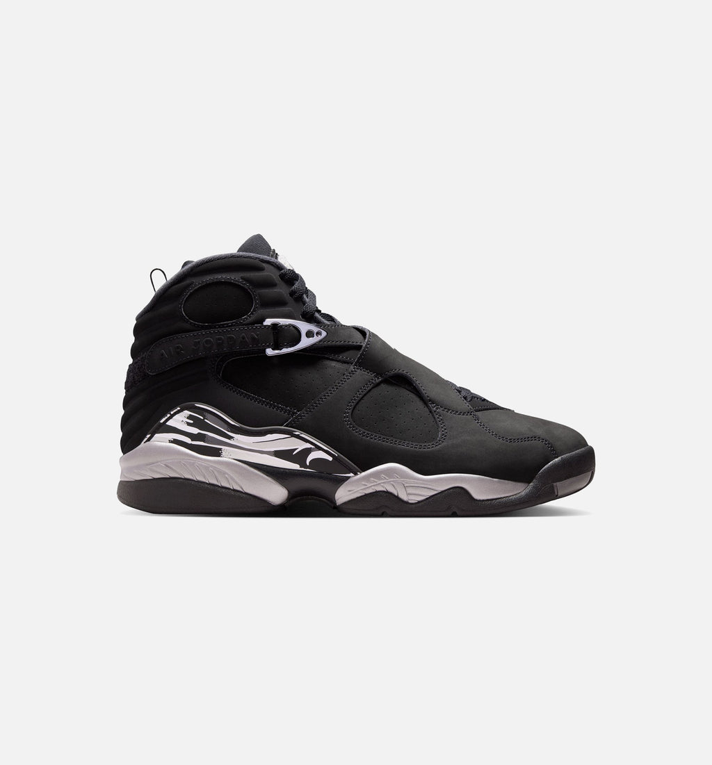 Air Jordan 8 Retro Chrome Black And Light Graphite 男款生活方式运动鞋 - 黑色/白色/淡石墨